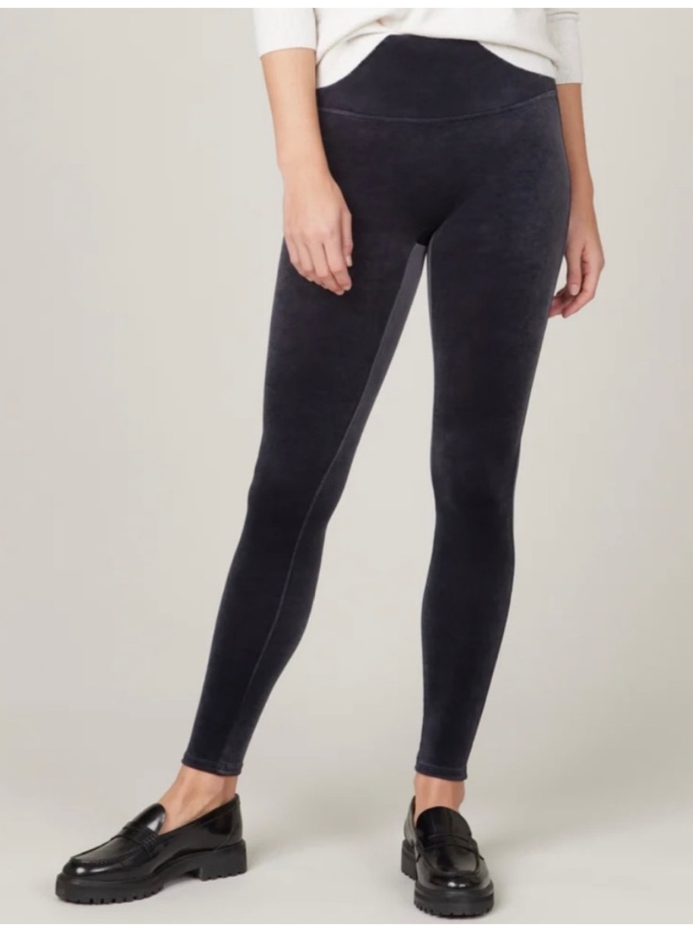 SPANX Black Velvet Leggings • NWOT